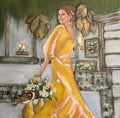 Narrative artwork exploring female friendships, belonging, and emotional connection through colorful figurative painting.