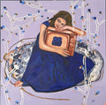 Blue is a Memory I Keep by Cristina Henley Art, featuring a vivid blue abstract painting on canvas.